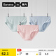 蕉內（Bananain）銀皮300S女士?jì)妊澣俏鼭裢笟?A抗菌棉感低中腰50支莫代爾3件裝 【中腰】霧藍+慕斯粉+蘇打藍 3條 M