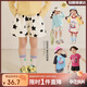 LUSON小O寶童裝寶寶短褲女寬松2025夏季新款女童滿(mǎn)印薄款五分褲子
