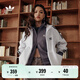adidas經(jīng)典三條紋運動(dòng)連帽夾克外套男女秋季阿迪達斯三葉草 亮白   S
