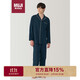 無(wú)印良品（MUJI）無(wú)側縫 法蘭絨睡衣 男士家居服 軟棉棉內衣 深藏青色 M