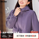 慕姍詩(shī)怡（MsShe）搖粒絨軟殼外套大碼女裝2025秋冬胖mm新款顯瘦寬松加厚加肥加大女 煙紫色現貨 3XL