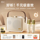 iKF M1復古無(wú)線(xiàn)藍牙音箱便攜式戶(hù)外音響K歌麥克風(fēng)音響一體機家庭KTV戶(hù)外唱歌有線(xiàn)無(wú)線(xiàn) 云巖白