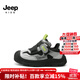 Jeep吉普兒童鞋透氣網(wǎng)面運動(dòng)鞋男女童春秋季2025新款防滑中大童跑步鞋 黑銀 28 鞋內長(cháng)約18.3Cm