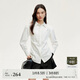 VEROMODA 襯衫女2024早秋新款七分袖翻領(lǐng)收腰中長款上衣簡約324331008