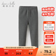 戴維貝拉（DAVE＆BELLA）冬季新款加絨小女孩打底褲中大童長(cháng)褲洋氣兒童褲子女童休閑褲 珊瑚灰【現貨】 130 cm（建議身高120-130cm）