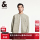 杰克·瓊斯（JACK&JONES）春季時(shí)尚百搭潮舒適寬松七分袖字母襯衫開(kāi)衫外套男裝225131002 E11卡其色 常規 XL
