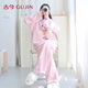 古今（GUJIN）毛絨小熊保暖半邊絨睡衣女秋冬新品加厚珊瑚絨冬天外穿睡褲家居服