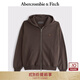 Abercrombie & Fitch經(jīng)典小麋鹿圖案男裝25秋冬新款抓絨寬松連帽衛(wèi)衣外套122-5540 深棕色 S (175/92A)