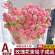 浪莎（langsha）結婚送新人送女友手工玫瑰花束毯子生日禮物蓋毯手工編織成品毛毯 桑薇-粉色【手工鉤織 A類(lèi)母嬰】 【成品】毛毯直徑150cm