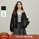 茵曼（INMAN）2025秋冬女裝新款簡(jiǎn)約立領(lǐng)皮衣黑色外套短款夾克上衣 午夜黑 M 163-167cm /111-120斤