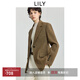 LILY100%羊毛2025冬新款復古老錢(qián)風(fēng)加厚氣質(zhì)通勤咖啡色西裝外套女 710咖啡 M