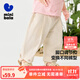 迷你巴拉巴拉【純棉】長(cháng)褲女童兒童透氣甜美可變褲型腳口可調節 淺卡其50311 90