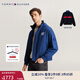 TOMMY HILFIGER男裝復古休閑運動(dòng)風(fēng)雙面穿重磅刺繡立領(lǐng)連帽夾克外套 深藍/黑C5J M （推薦：135-150斤）