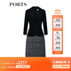 PORTS寶姿秋冬新品女裝中袖中長(cháng)連衣裙YLL8D186KFP035 黑色印花 S (4)