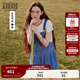 Teenie Weenie小熊女裝復古連衣裙夏季新款丹寧牛仔背帶裙子短裙潮 淺藍色 L