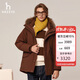 哈吉斯（HAZZYS）男裝PHIZ中長(cháng)款連帽羽絨服ASFZU0BDI09 深褐色DW 175/96A48