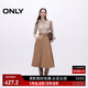 ONLY2025秋季新款修身針織牛仔拼接圓領(lǐng)七分袖連衣裙女|125142006 H5Z沙丘色 L