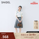 SNIDEL2025春夏新品簡約百搭高腰絲巾百褶半身裙含腰帶SWFS252146 灰色 M (1)