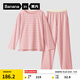 蕉內（Bananain）棉棉305H男女士睡衣睡褲純棉情侶家居服套裝春秋季長(cháng)袖長(cháng)褲不悶汗 【女士】沫粉條紋 L