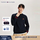 TOMMY HILFIGER秋冬男女雙面針織潮流休閑刺繡寬松紅色圓領(lǐng)T恤衛衣 藏青色DW5 S