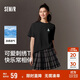 森馬（Semir）迪士尼短袖t恤女中長(cháng)款寬松圓領(lǐng)上衣25夏涼感打底衫109325100025