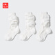 優(yōu)衣庫女裝襪子/3雙裝寬松高筒襪堆堆襪477074 00 白色 S /M/23～25 cm