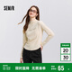 森馬（Semir）長袖t恤女半高領(lǐng)字母修身軟糯上衣春刺繡套頭衫107124101002