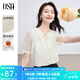 歐莎（OSA）短袖雪紡衫女2025新款女士夏裝氣質(zhì)顯瘦新中式刺繡國風(fēng)女款上衣 淺杏色 XL