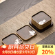 瓷牌茗茶具（cipaiming teaset）黑檀色仿桐木茶杯墊家用現代隔熱墊片品茗小號隔茶墊功夫茶具配件 黑檀色仿桐木六片方鑲錫三圖墊托