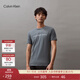 Calvin KleinJeans夏季男女情侶中性年輕ck多色印花透氣修身短袖T恤J320931 PN6-霧霾藍 M （推薦130-145斤）
