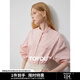 初語(yǔ)不易皺立領(lǐng)襯衫女春季新款長(cháng)袖女裝顯瘦氣質(zhì)上衣打底衫 淺粉紅 XL