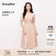 珂萊蒂爾【玫瑰裙】2025夏季新款優(yōu)雅蕾絲花紋短袖連衣裙女修身裙 淡橙紅 L