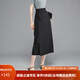 婭麗達（YERAD）設計感一片式高腰系帶半身裙女夏季2024新款裙子黑色直筒裙 黑色 (A0)-洋氣系帶 S