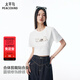 太平鳥(niǎo)女裝T恤可露麗小貓刺繡短袖夏季時(shí)尚韓版上衣D 白色 L