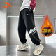 安踏兒童運動(dòng)褲子男中大童2025秋冬季新款棉質(zhì)親膚加絨加厚籃球衛褲 黑色 【加絨酷炫】 160 cm