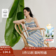 茵曼（INMAN）彩虹條紋針織吊帶裙2025夏季女裝新品V領(lǐng)無(wú)袖內搭連衣裙長(cháng)裙 彩虹藍 S