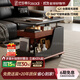 法莎蒂政府補貼客廳邊幾可移動(dòng)沙發(fā)邊桌意式極簡(jiǎn)邊柜小推車(chē)茶幾置物架 BJ3023【黑+胡桃色】.可移動(dòng)小推車(chē)邊幾
