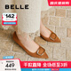 百麗（Belle）舒適優(yōu)雅單鞋女2025春新商場(chǎng)款真皮氣質(zhì)高跟鞋D3N1DAQ5 棕色 37 (235mm)