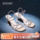 卓詩(shī)尼時(shí)裝涼鞋2025夏新款女百搭顯高細高跟鞋水鉆一字帶單鞋 玫瑰金 37