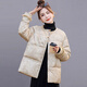 楚馨新中式國風(fēng)羽絨服女短款2025冬季新款女裝小個(gè)子高端復古提花外套 香檳色 S 建議90-120斤