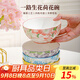 佩爾森釉下彩陶瓷米飯碗家用2025新款吃飯碗面碗家用碗碟套裝高顏值餐具 4.5英寸一路生花荷花碗-4色混裝