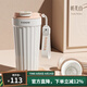 Vanow2025新款時(shí)尚保溫杯陶瓷內膽咖啡杯女高顏值吸管水杯七夕生日禮物 淺膚白-陶瓷覆層【羅馬款】