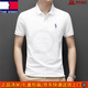 TOME BORNEK湯米高端純棉短袖t恤男士保羅翻領(lǐng)中青年帶領(lǐng)polo衫上衣T恤衫 白色 XL 【130-155斤】