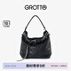 GROTTO個(gè)樂(lè )流浪包中號子母包托特松弛感通勤斜挎單肩包禮物 經(jīng)典黑 小號