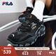 FILA【男女同款】斐樂(lè )男女鞋跑步鞋七夕送掠奪者舒適休閑鞋慢跑運動(dòng)鞋 黑/中灰-BM【男款】 42