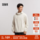 森馬（Semir）森馬衛衣男冬搖粒絨半開(kāi)襟連帽情侶裝上衣中性百搭 灰白10812 XL