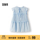 森馬（Semir）短袖襯衫女木耳邊蝴蝶結浪漫溫柔2025夏飛袖肌理襯衣109325104003