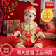 WVD國際品牌周歲禮服男寶春款中式周歲生日宴抓周服嬰兒百天兩件式唐裝平時(shí)可 秋冬款加絨祥云禮服+帽 均碼