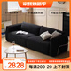 冠私（Guansi）沙發(fā)客廳小戶(hù)型小沙發(fā)小鋼圈黑色羊羔絨客廳沙發(fā)實(shí)木沙發(fā)布藝沙發(fā) 黑色雙人 180*94*68 組合