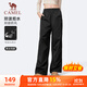 駱駝（CAMEL）休閑工裝褲男女戶(hù)外防潑水梭織運動(dòng)褲 J35CA6L6025 幻影黑 S